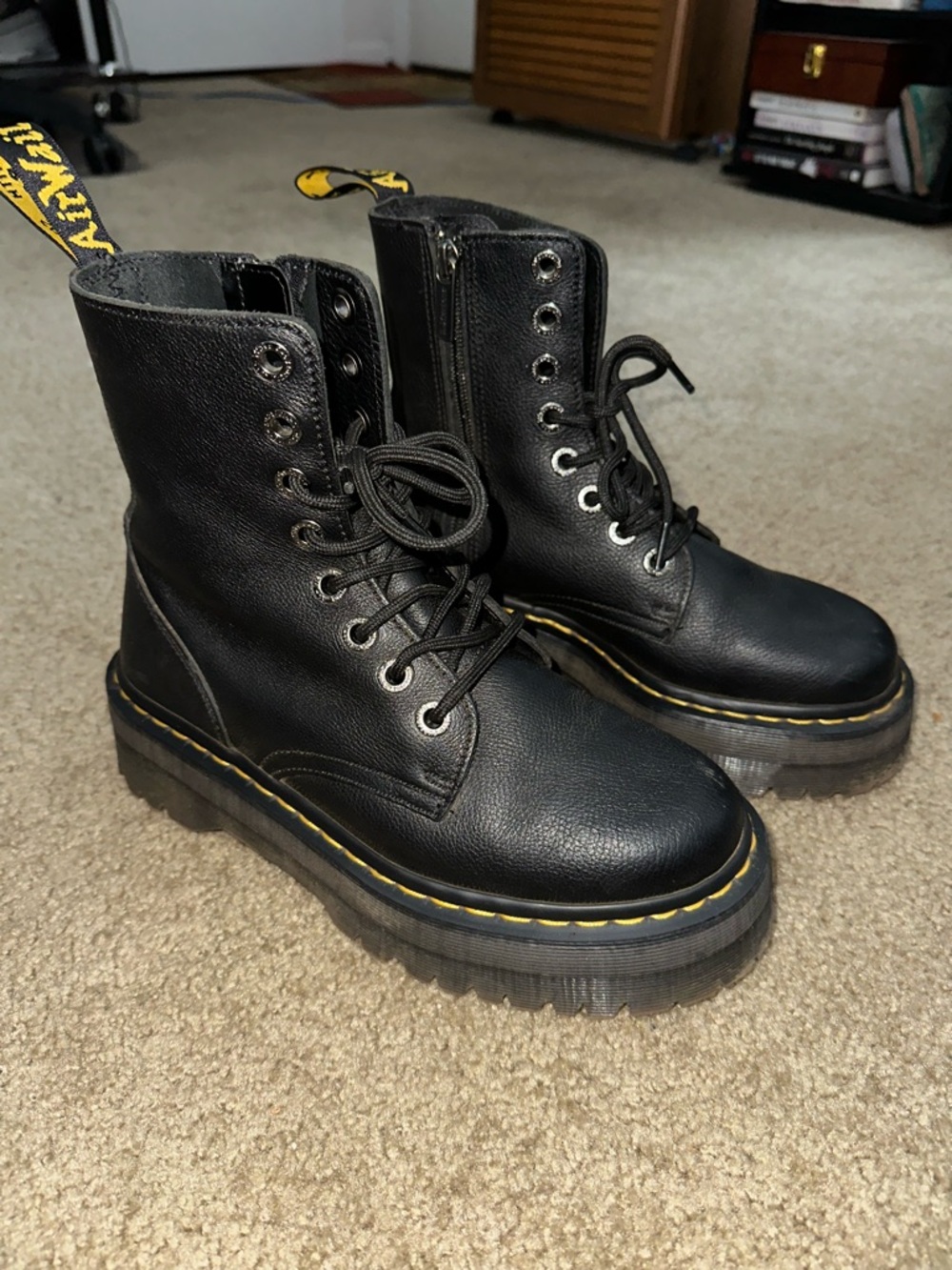 Dr. Martens Jadon III Pisa Leather Platform Boots Black Size US 8 - Picture 2 of 9